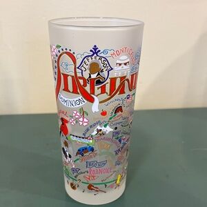 Virginia Cat Studio Frosted Glass Tumbler - Colorful State Map